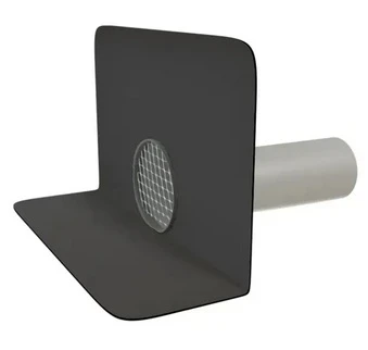 Attikaablauf mit selbstklebender EPDM Covertape Manschette zur horizontalen Wasserableitung von Terrassen und Balkonen.