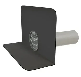 Attikaablauf mit selbstklebender EPDM Covertape Manschette zur horizontalen Wasserableitung von Terrassen und Balkonen.